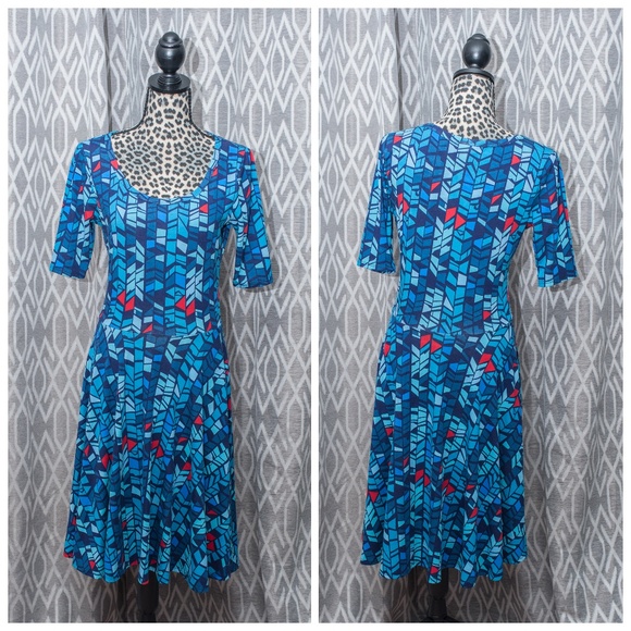 LuLaRoe Dresses & Skirts - Lularoe Nicole Dress Medium Blue